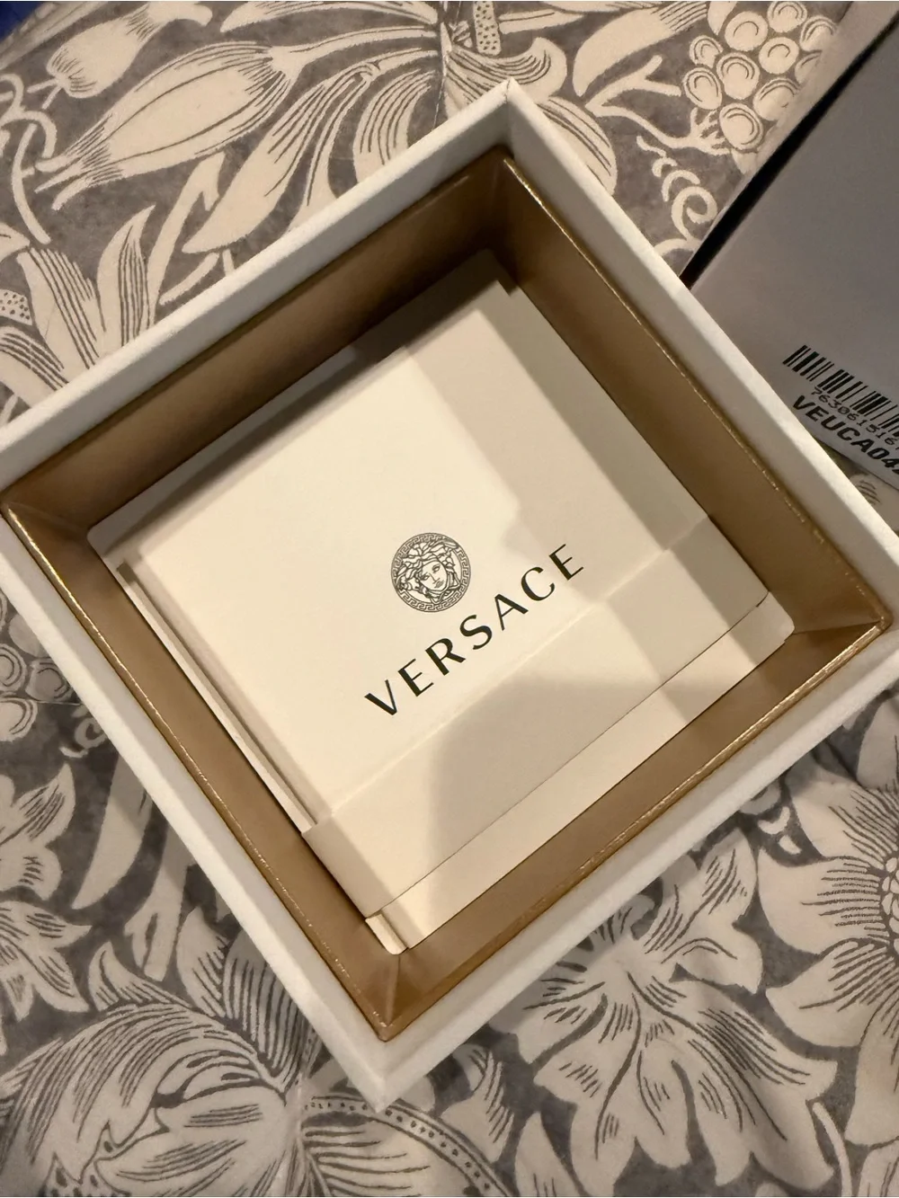 Versace Silver Bracelet Watch with Green Dial and Gold Accents